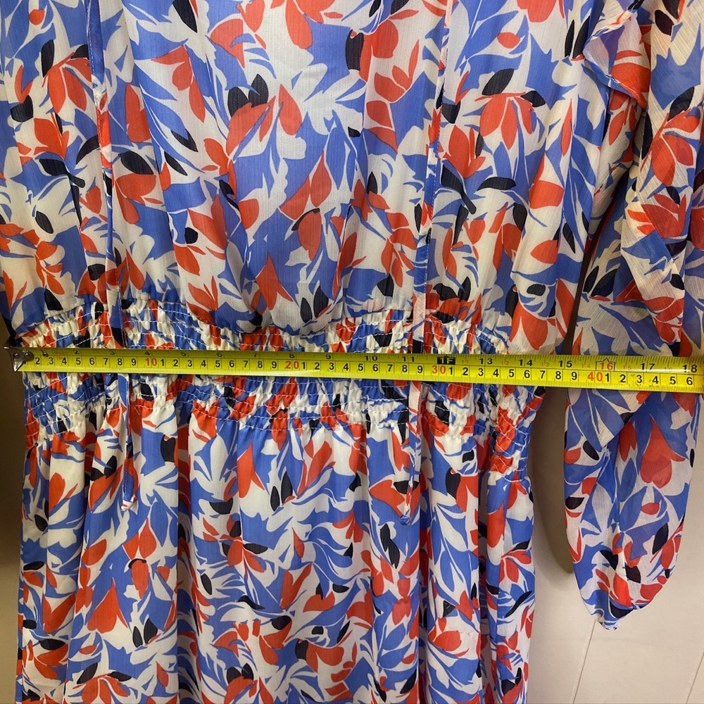 Lauren Ralph Lauren Georgette Allover Floral Mini Dress Size 16 Multi - Picture 9 of 10